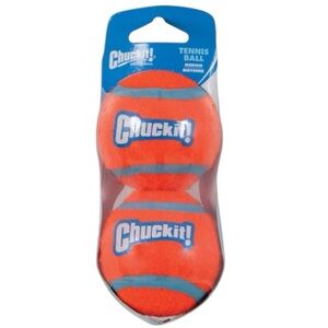 New Chuckit! Floating Tennis Ball Fetch Dog Toy, Medium 2.5", Pack of 2